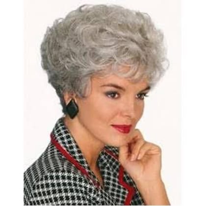 Cheveux gris bouclés